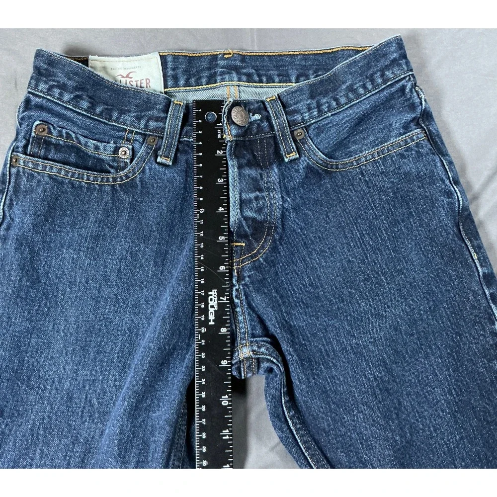 Hollister Skinny Jeans Mens 28x30 Dark Wash Button Fly Denim Blue